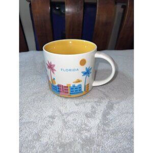 STARBUCKS Coffee 2012 FLORIDA You Are Here Mug Cup Palm Tree Rocket Hotel